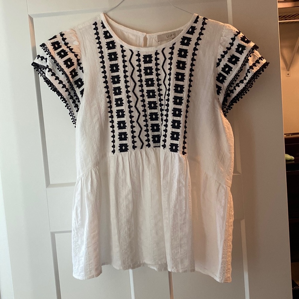 LOFT Embroidered Peplum